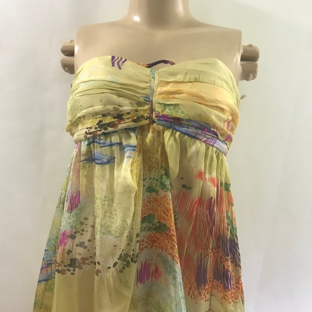 NWT🍹🍹ZARA Beautiful chiffon strapless midi dress - Picture 2 of 14